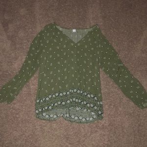green old navy blouse